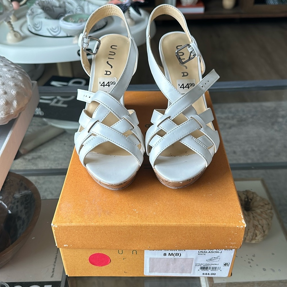 White wedge sandal